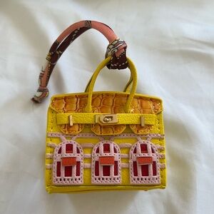 Yellow and Pink Mini Bag Charm